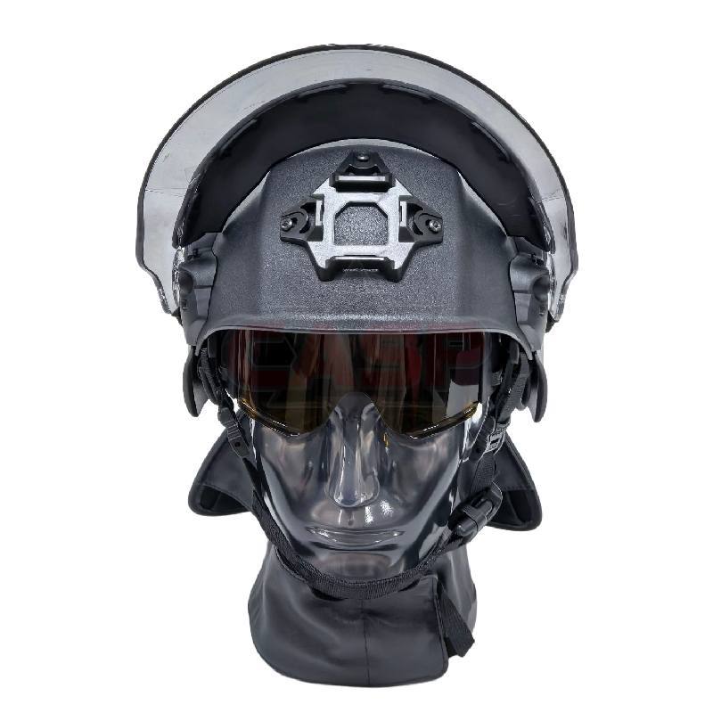 CASP 四代防暴头盔+面罩 + 3 防红绿蓝激光镜片+护颈挡